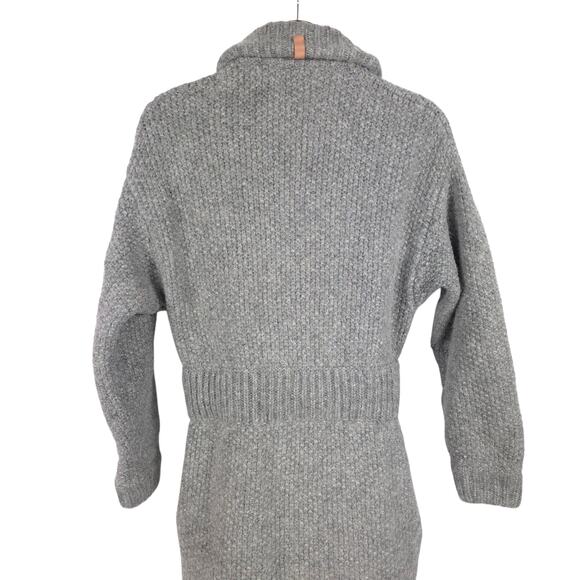 Lunya Chunky Wool Knit Cardigan Long Sweater Belted Robe Cozy XS/S - Picture 7 of 11